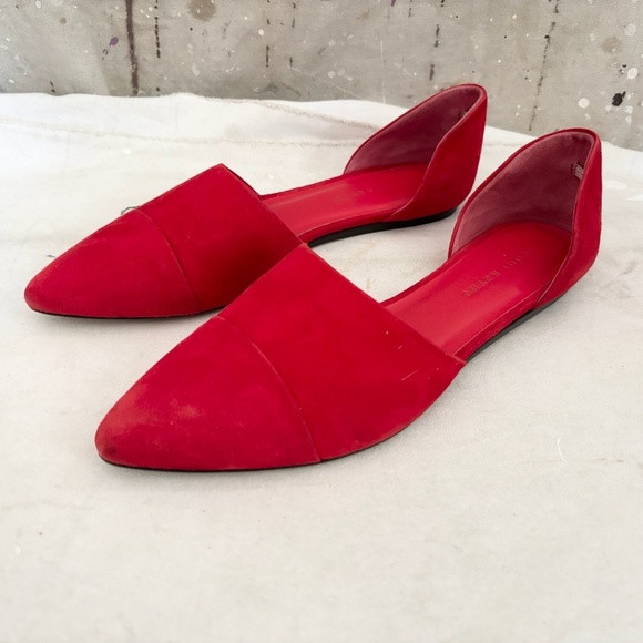 Jenni Kayne D'Orsay Red Suede Flats - Picture 2 of 8